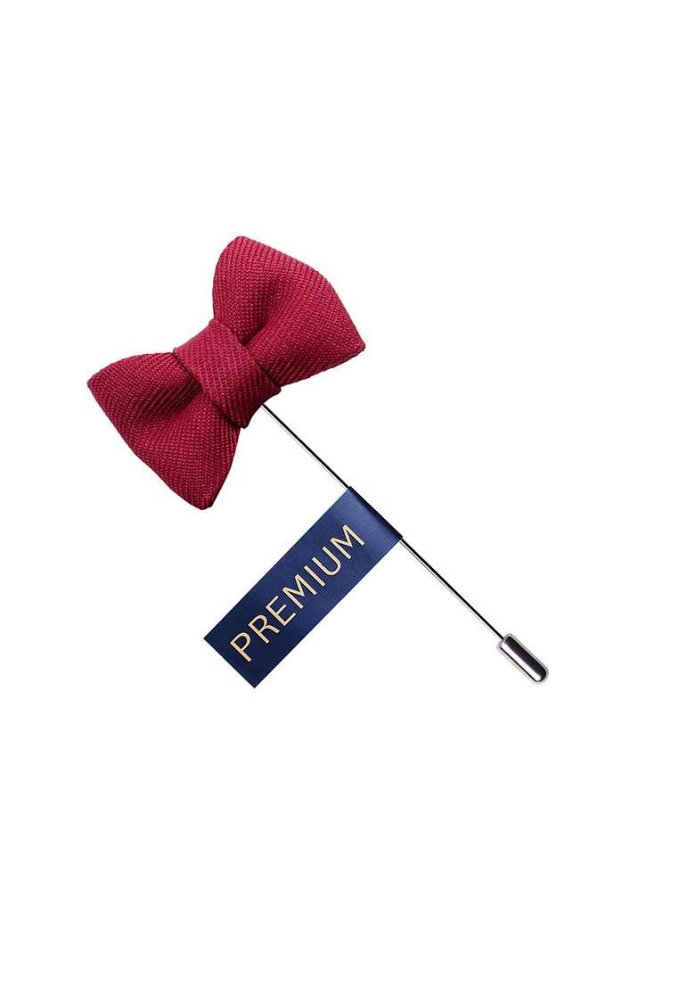 Unisex Maroon The Graceful Bow Brooch Lapel Pin - Indya