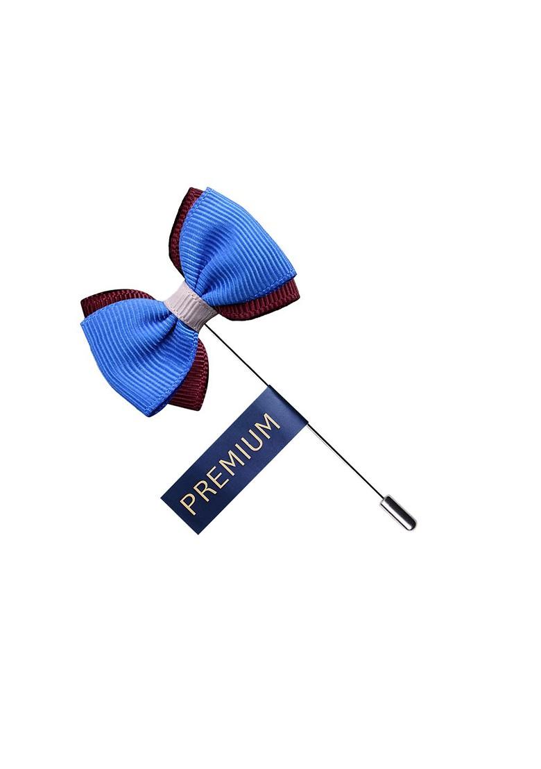 Unisex Blue Purple The Graceful Bow Brooch Lapel Pin