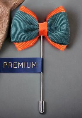 Men Green Orange The Graceful Bow Brooch Lapel Pin