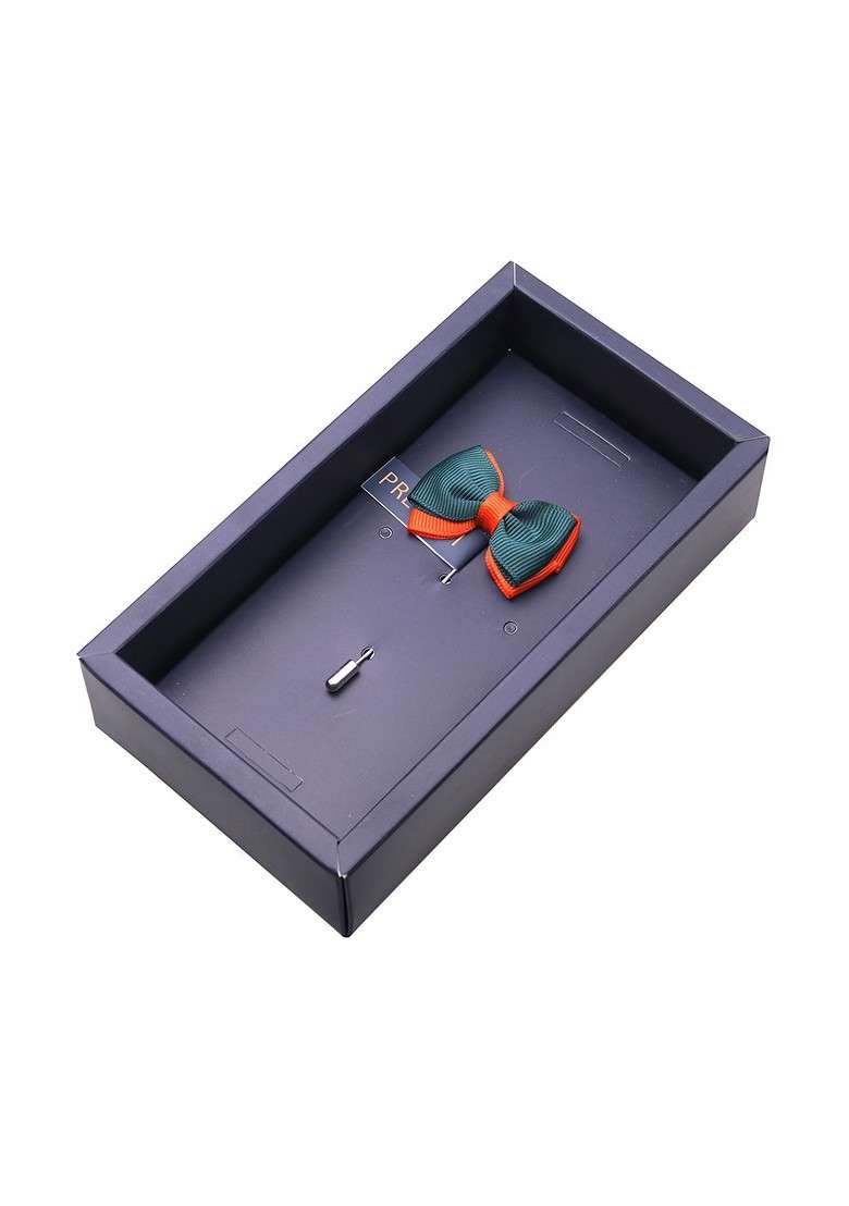 Men Green Orange The Graceful Bow Brooch Lapel Pin - Indya