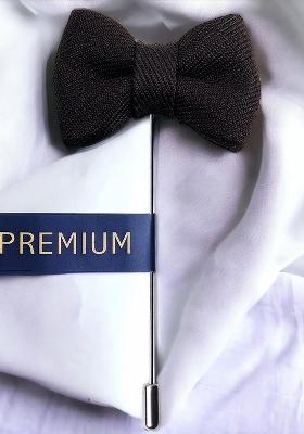 Unisex Black The Graceful Bow Brooch Lapel Pin