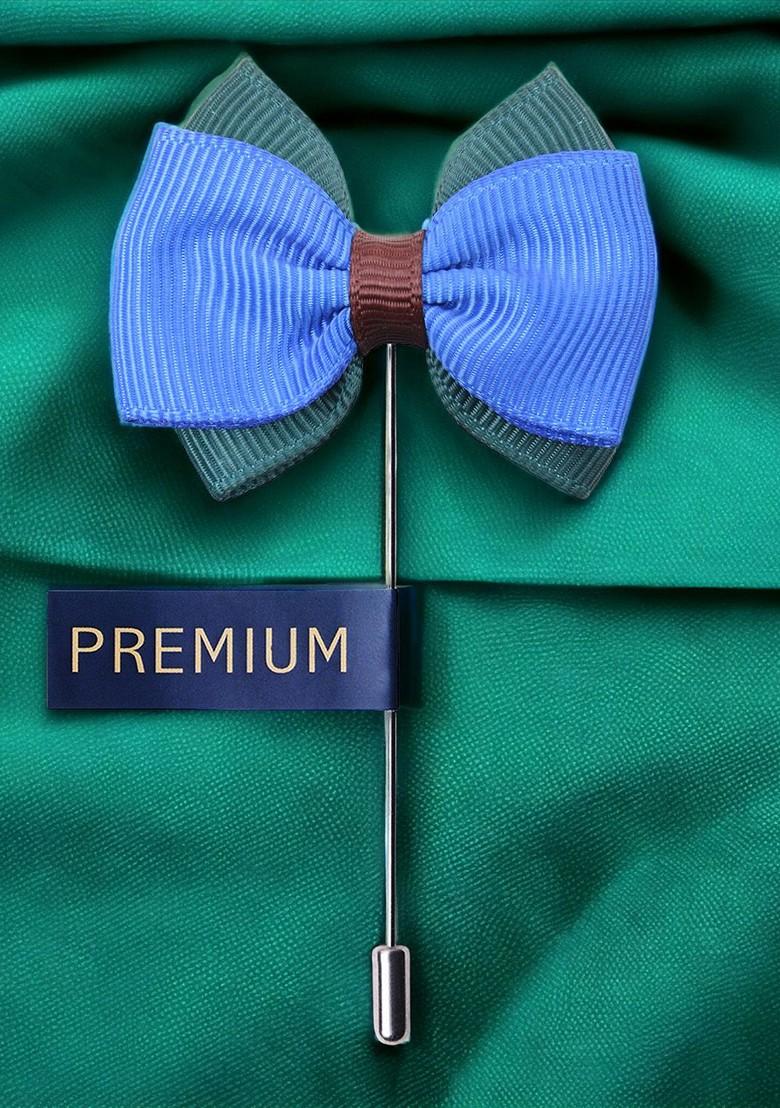 Unisex Blue The Graceful Bow Brooch Lapel Pin