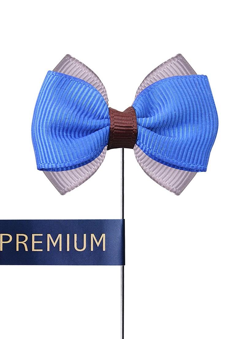 Unisex Blue Grey The Graceful Bow Brooch Lapel Pin