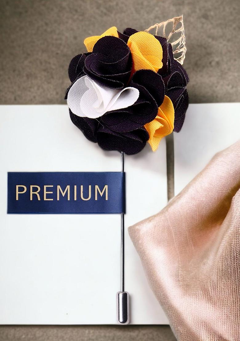 Unisex Purple Yellow Brooch Lapel Pin