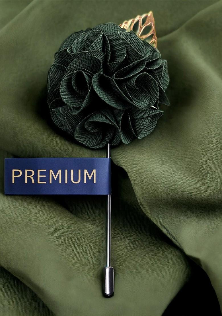 Men Green Floral A Sombre Retreat Brooch Lapel Pin
