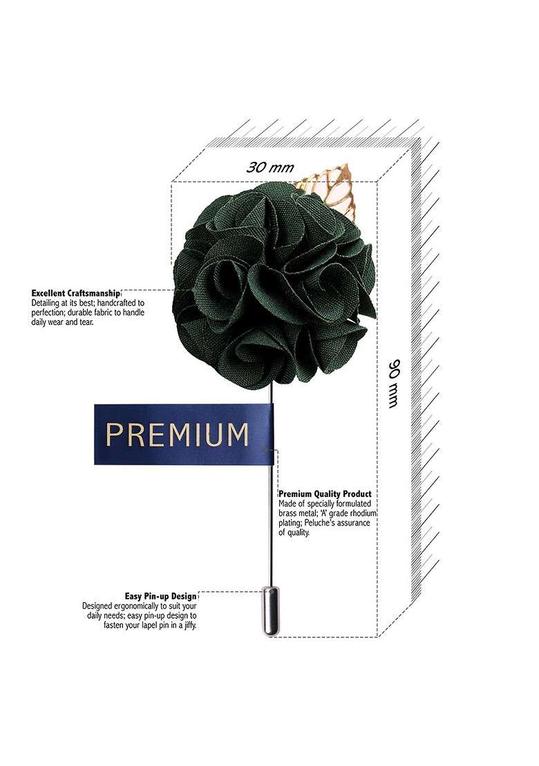 Men Green Floral A Sombre Retreat Brooch Lapel Pin - Indya