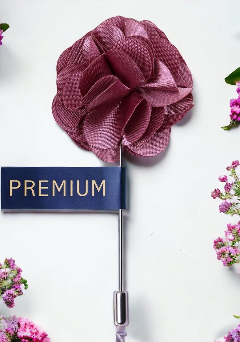 Unisex Purple Floral Ornamental Treat Brooch Lapel Pin