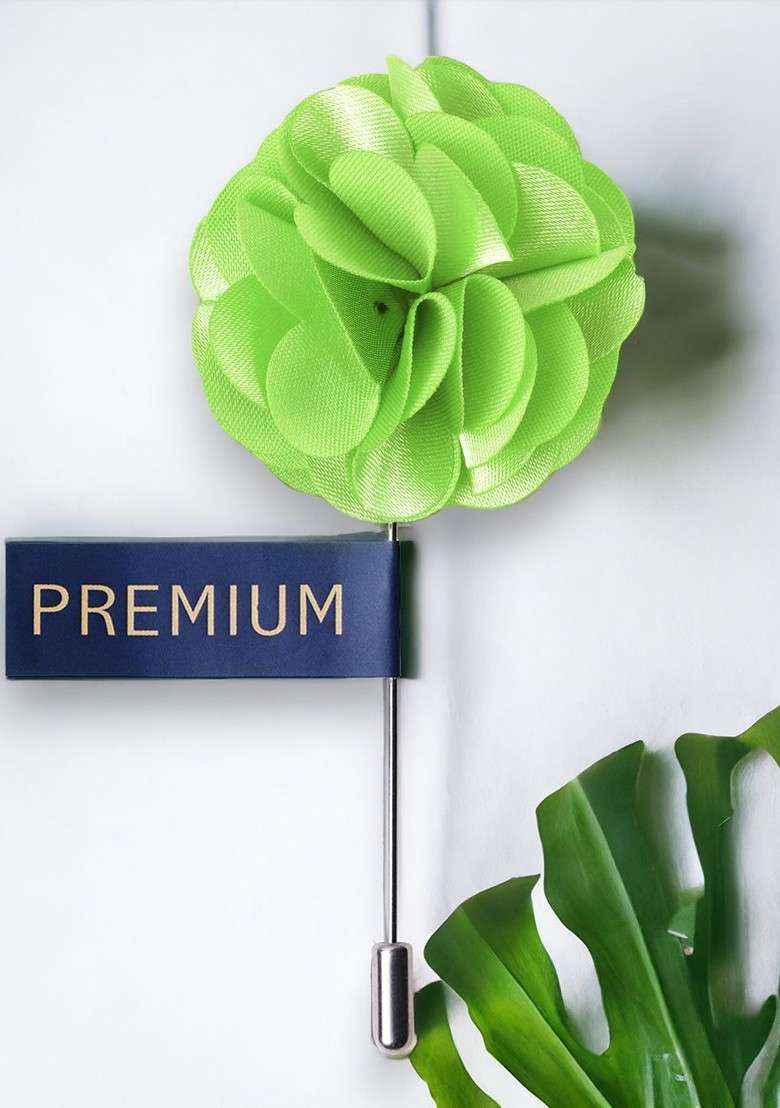 Unisex Green Floral Ornamental Treat Brooch Lapel Pin - Indya