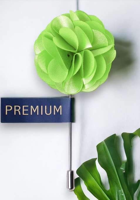 Unisex Green Floral Ornamental Treat Brooch Lapel Pin