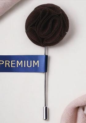 Unisex Brown Floral Brooch Lapel Pin