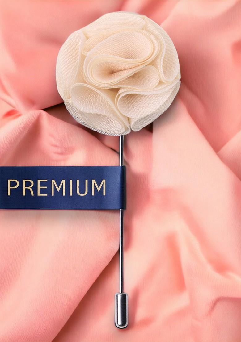Unisex Cream Coloured Brooch Lapel Pin