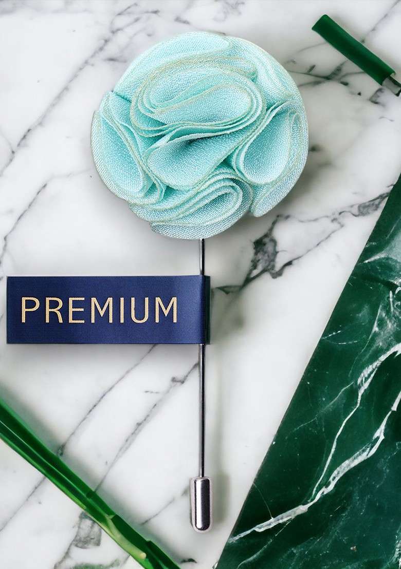 Unisex Green Floral Brooch Lapel Pin - Indya