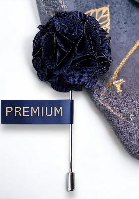 Men Blue Floral A Sombre Retreat Brooch Lapel Pin