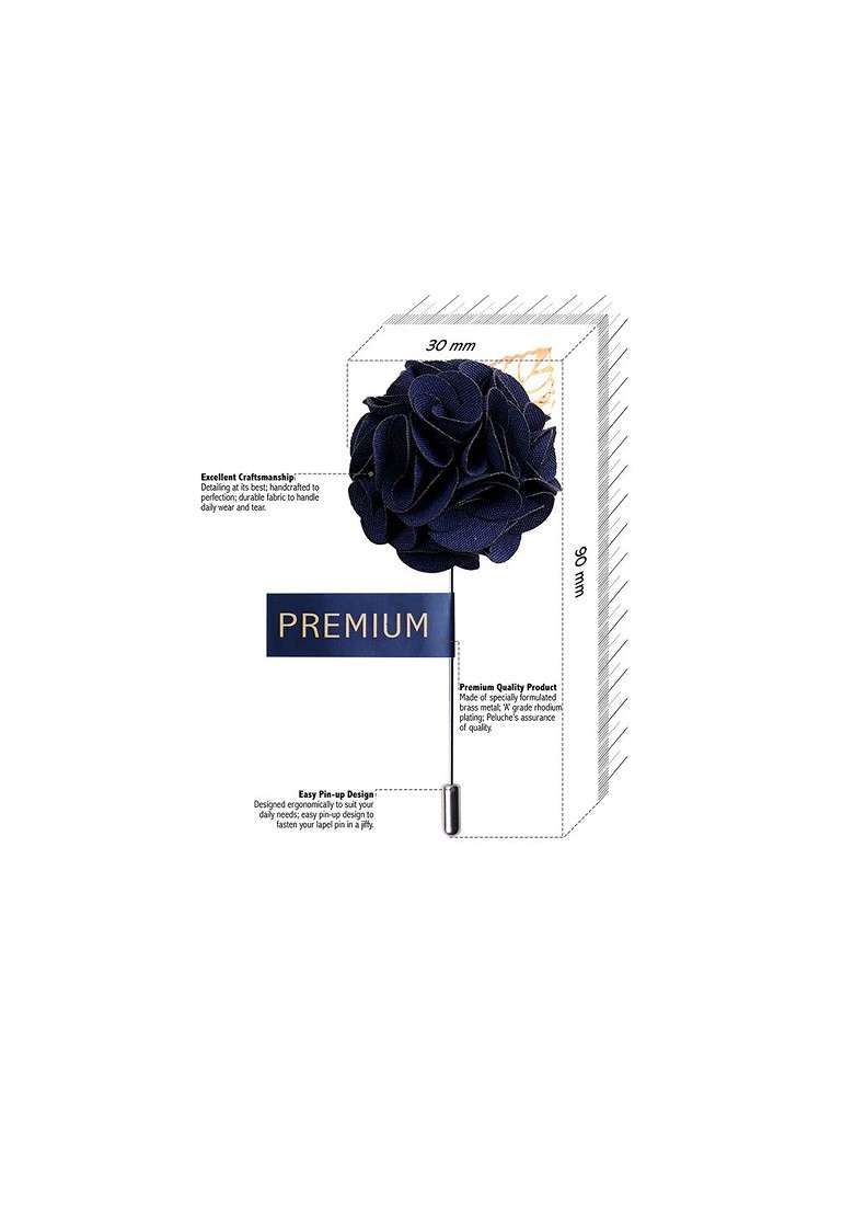 Men Blue Floral A Sombre Retreat Brooch Lapel Pin - Indya