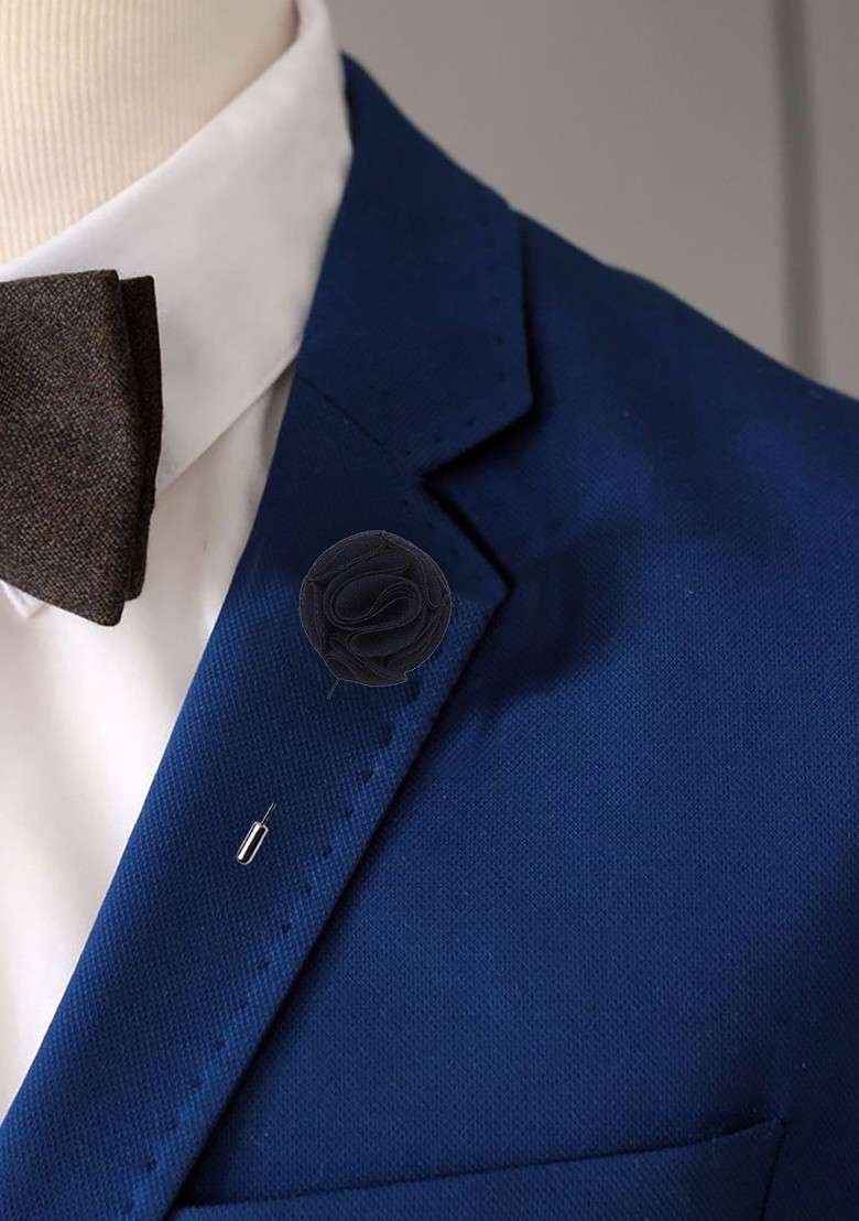 Unisex Blue Floral Brooch Lapel Pin - Indya