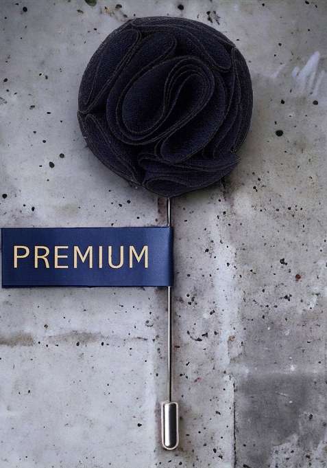 Unisex Blue Floral Brooch Lapel Pin