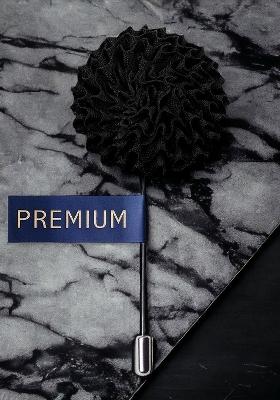 Unisex Black Floral Brooch Lapel Pin