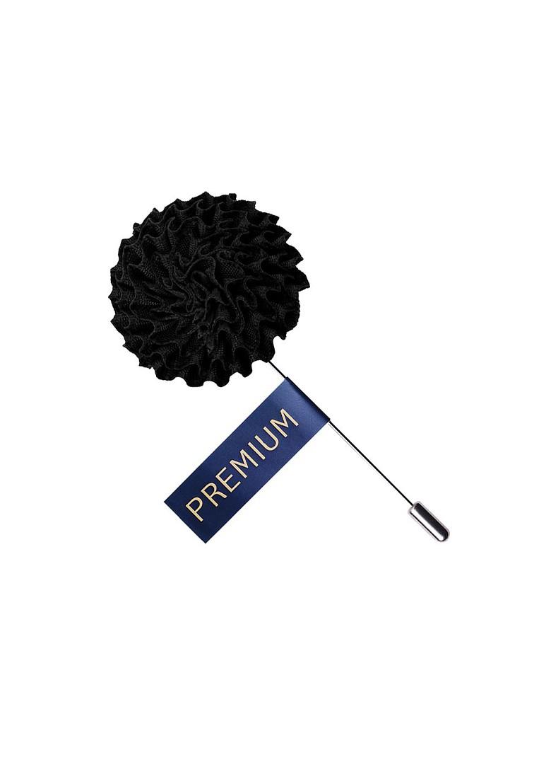 Unisex Black Floral Brooch Lapel Pin