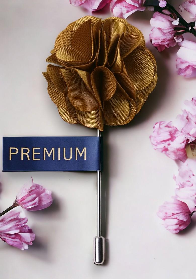 Unisex Brown Ornamental Treat Brooch Lapel Pin