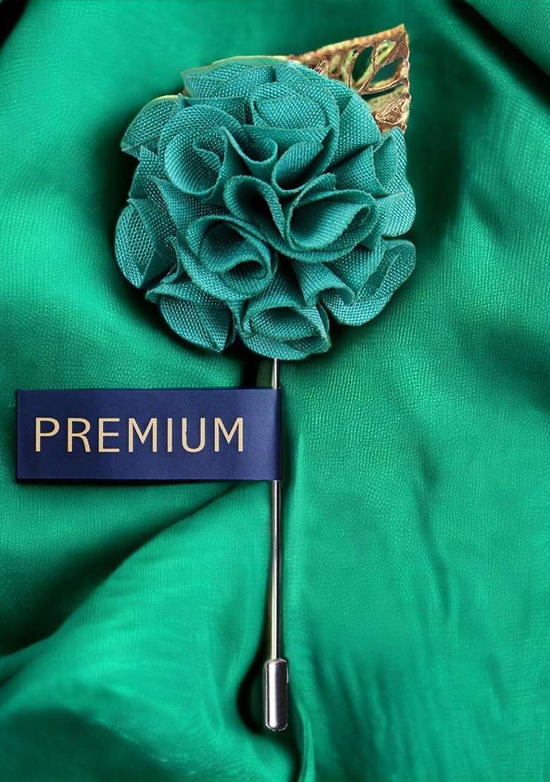 Men Green Floral A Sombre Retreat Brooch Lapel Pin - Indya