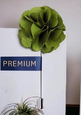 Unisex Green Floral Ornamental Treat Brooch Lapel Pin