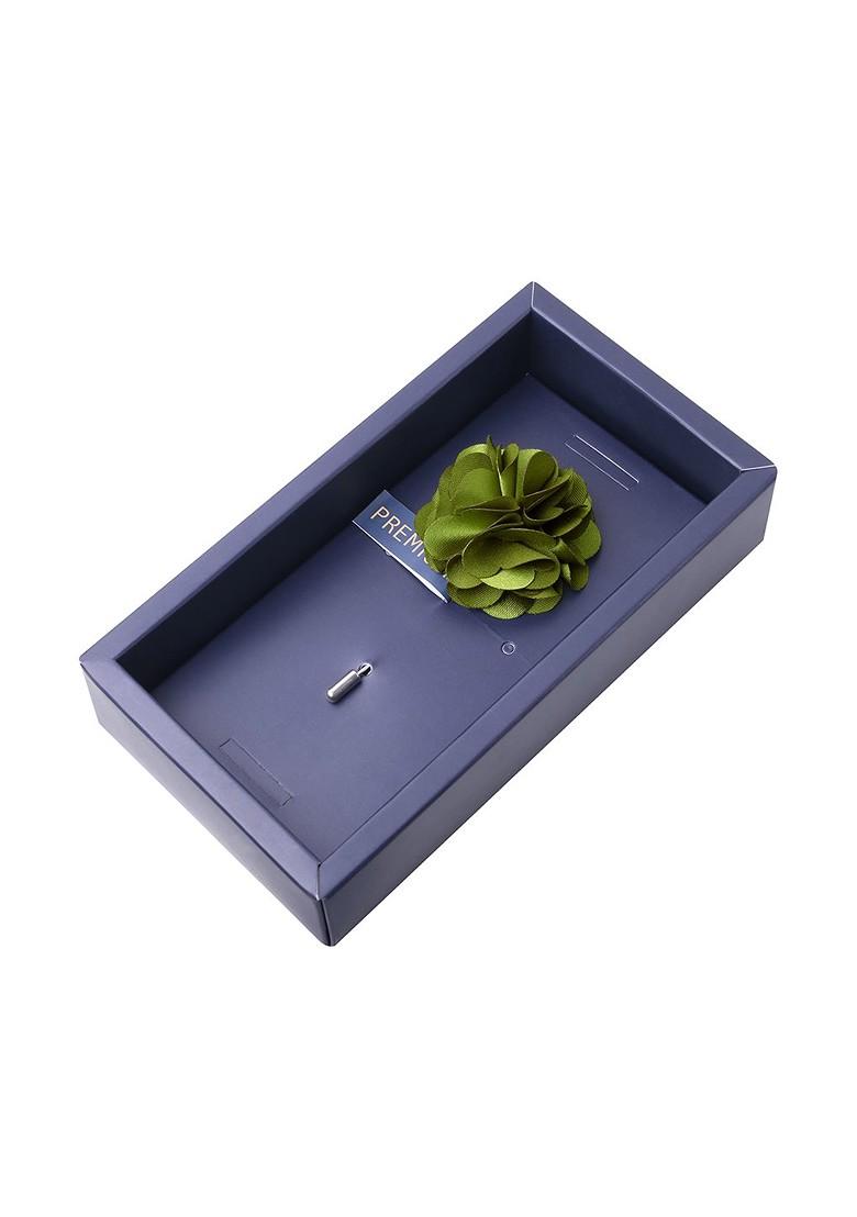 Unisex Green Floral Ornamental Treat Brooch Lapel Pin