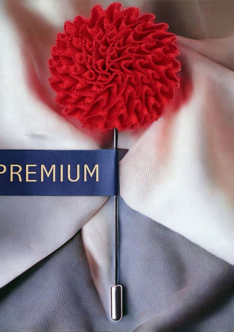 Unisex Red Bold Beauty Brooch Lapel Pin - Indya