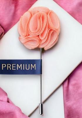 Men Peach Coloured Silver Toned Flower Shaped Garnished With Love Lapel Pin
