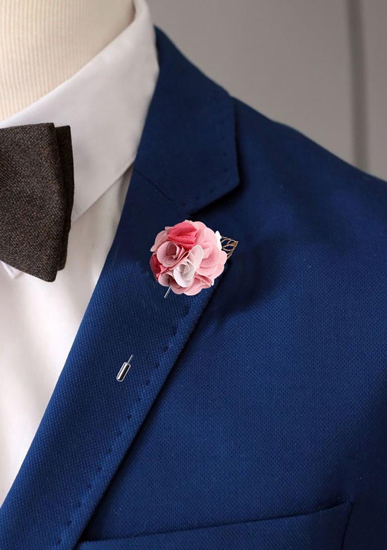 Unisex White Pink Exotic Delight Brooch Lapel Pin