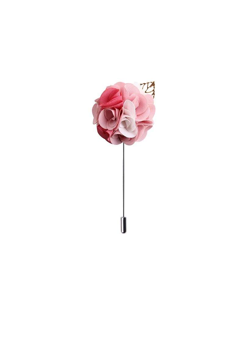 Unisex White Pink Exotic Delight Brooch Lapel Pin - Indya