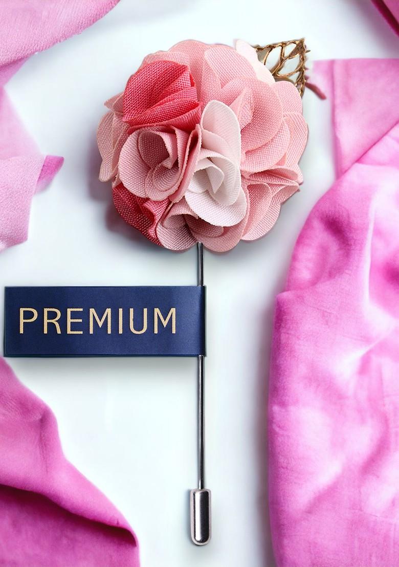 Unisex White Pink Exotic Delight Brooch Lapel Pin