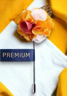 Unisex Yellow White Exotic Delight Brooch Lapel Pin