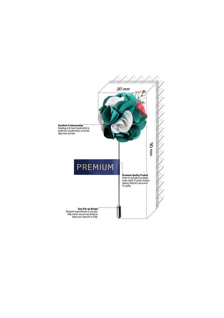 Unisex Green White Exotic Delight Brooch Lapel Pin - Indya