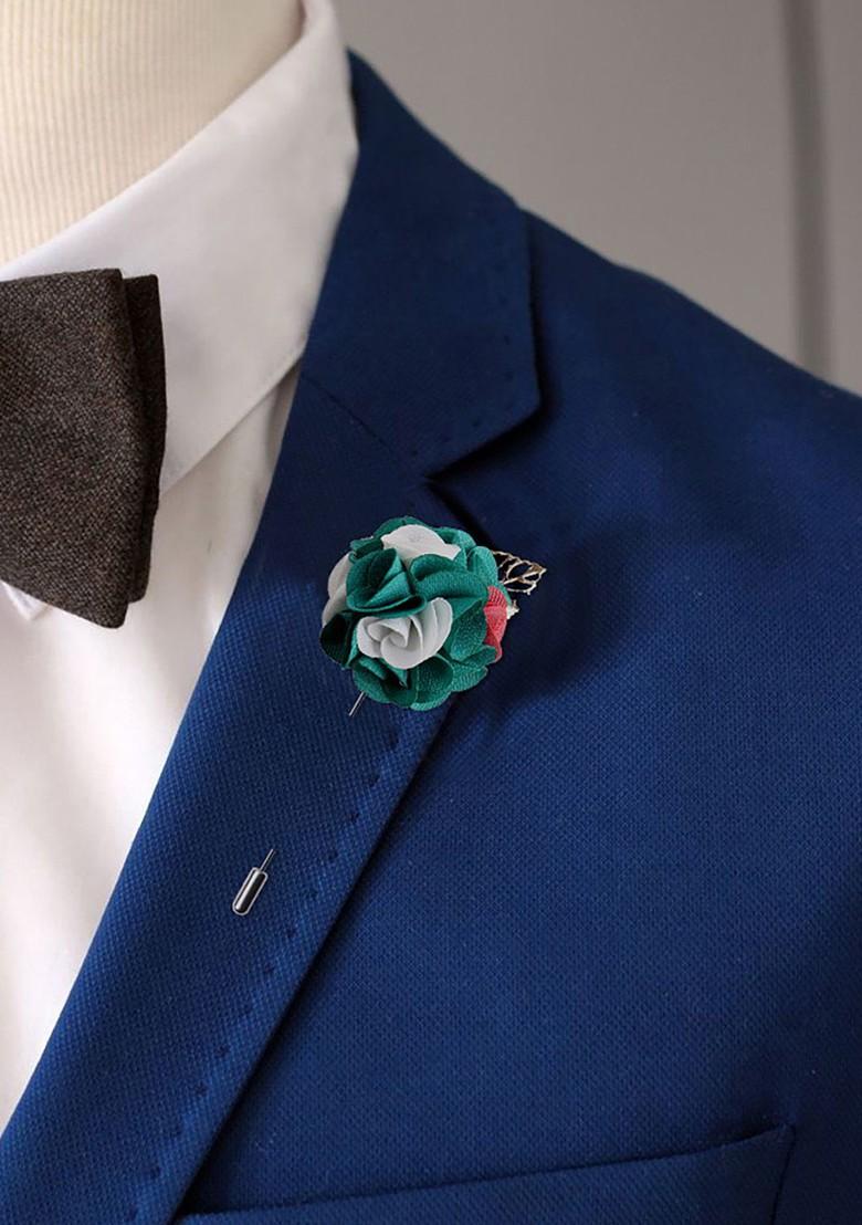 Unisex Green White Exotic Delight Brooch Lapel Pin