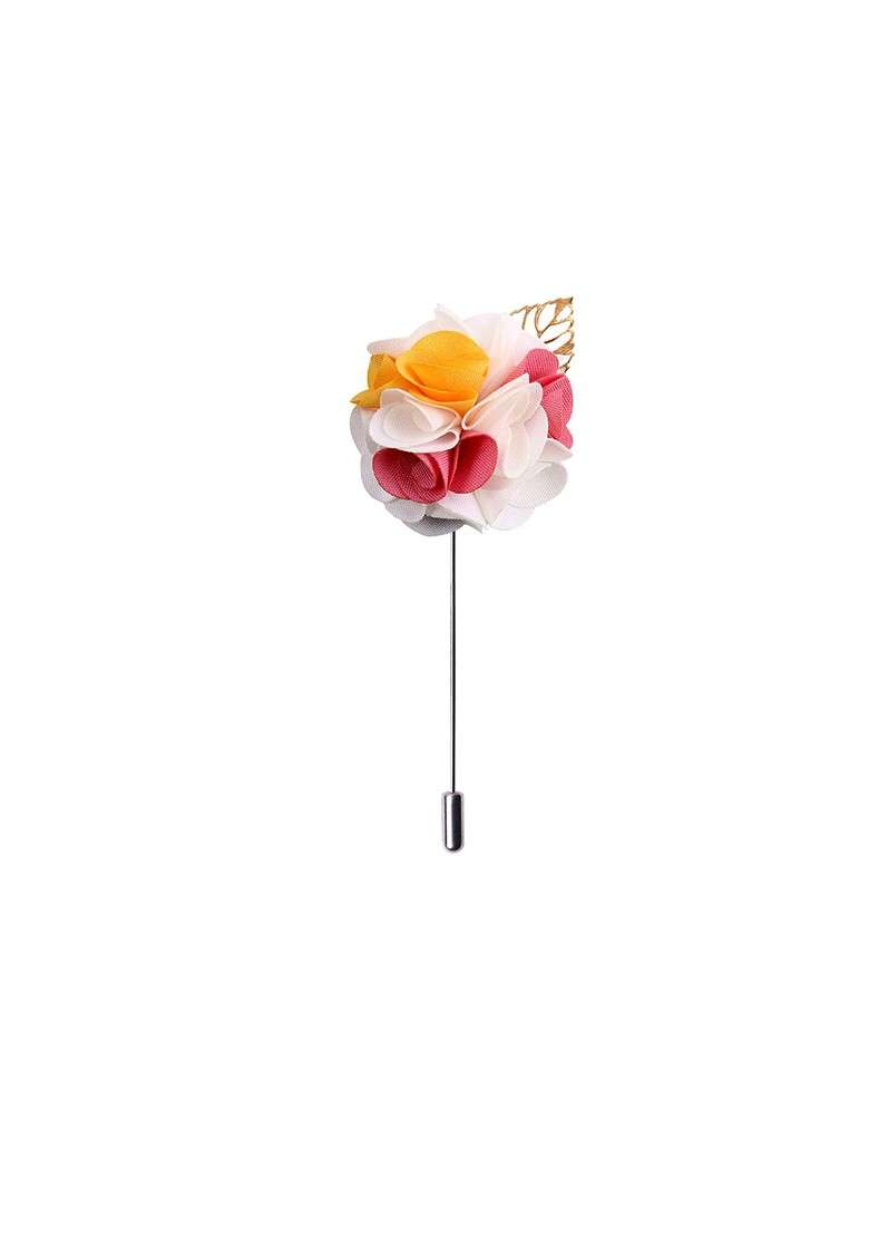 White Pink Exotic Delight Brooch Lapel Pin - Indya