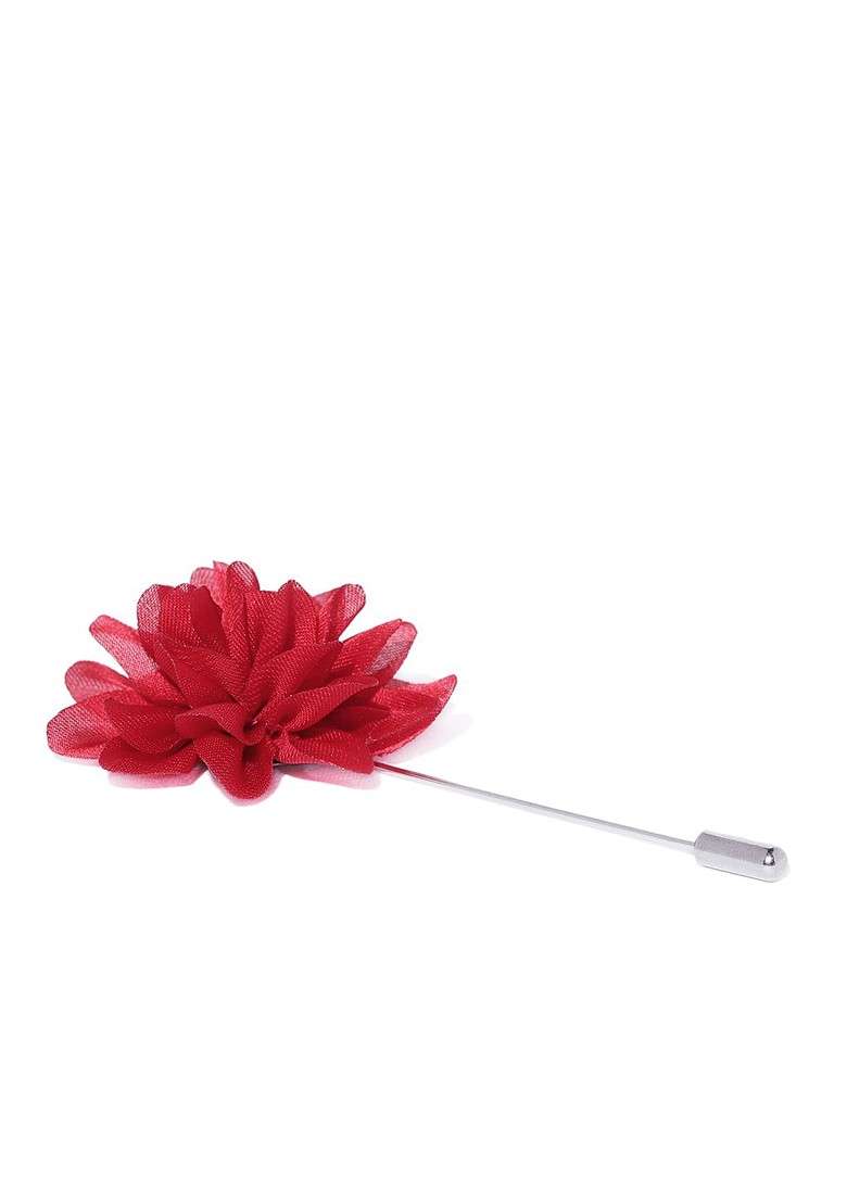 Men Red Brooch Lapel Pin - Indya