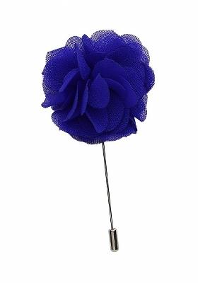 Men Blue Silver Lapel Pin