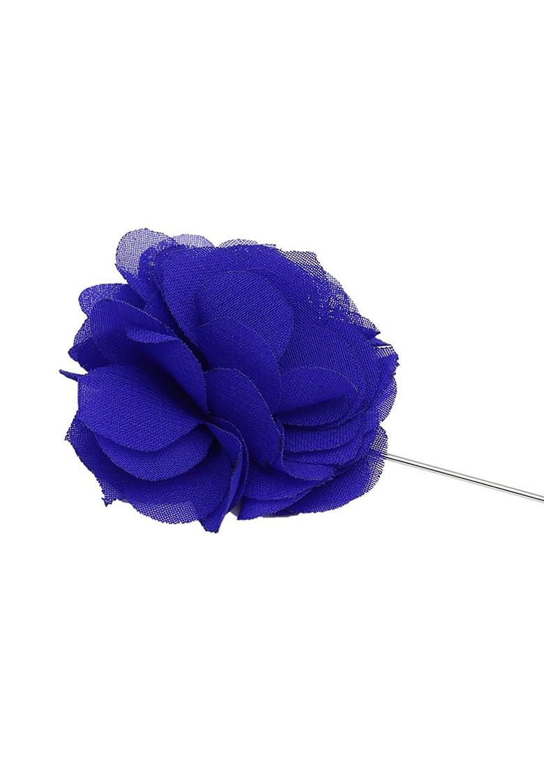Men Blue Silver Lapel Pin