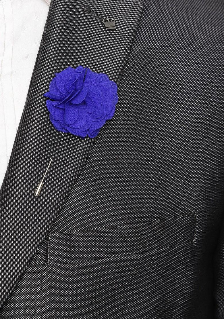Men Blue Silver Lapel Pin