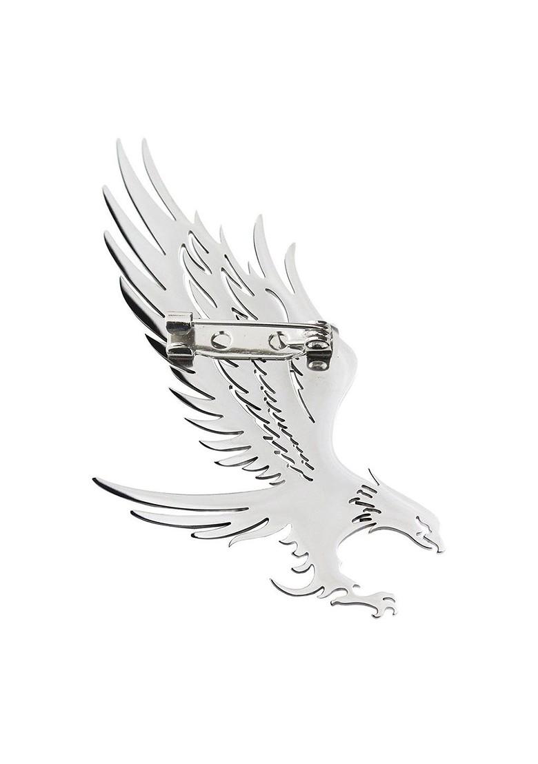 Men Imperial Eagle Silver Minimal Lapel Pin Brooch