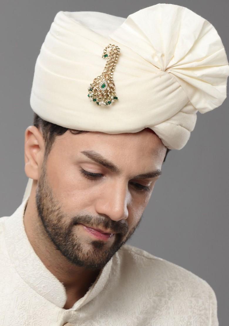 Gold Plated Kundan Studded Safa Kalangi Brooch