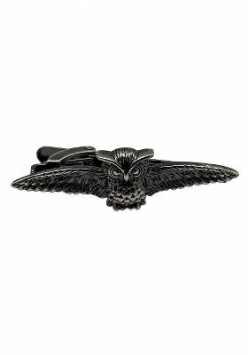 Gunmetal Owl Design Brass Tie Bar For Men