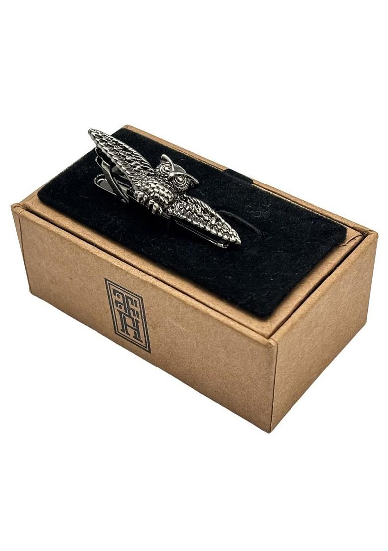 Gunmetal Owl Design Brass Tie Bar For Men