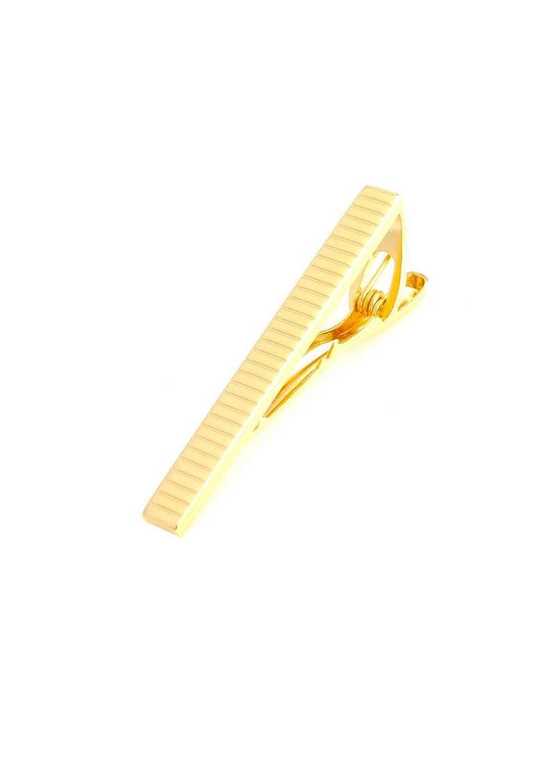 Unisex Gold Toned Attention Bar Tie Pin