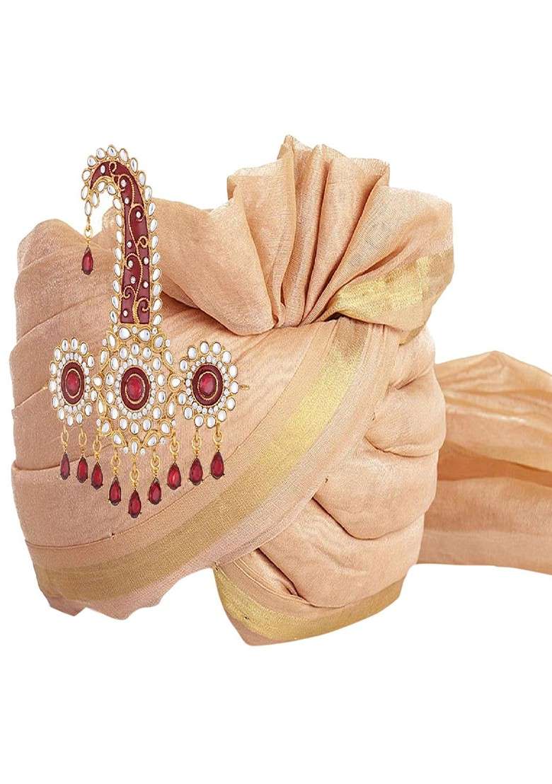 Men Stone Studded Safa Kalangi Brooch - Indya