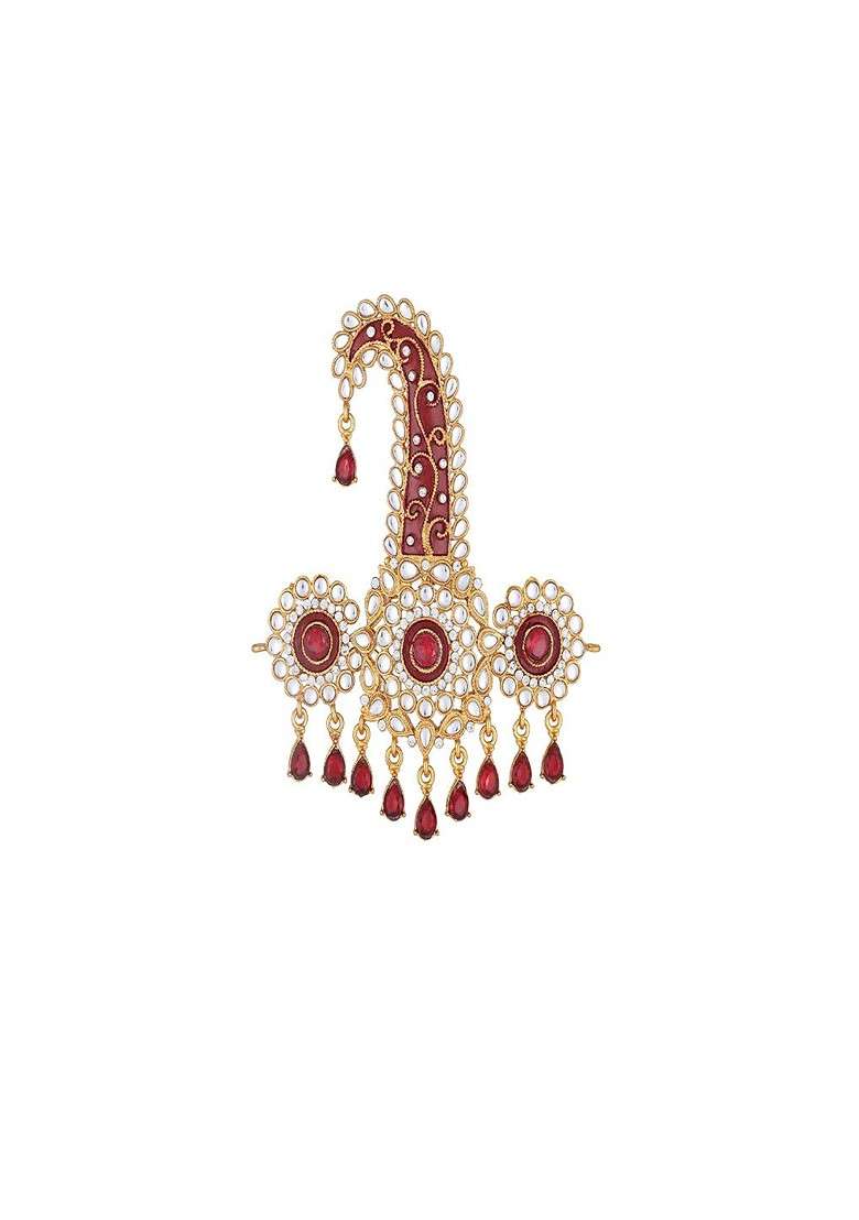 Men Stone Studded Safa Kalangi Brooch - Indya
