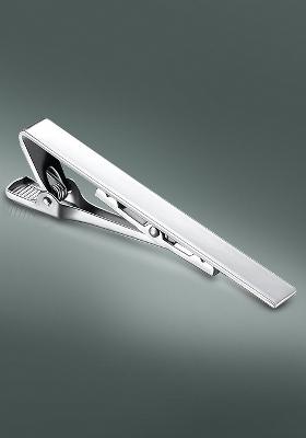 Men Silver Plated Stainless Steel Classic Tie Pin