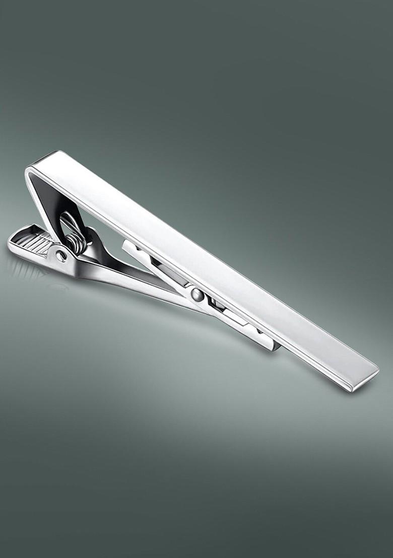 Men Silver Plated Stainless Steel Classic Tie Pin