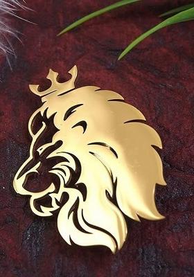 Unisex Stainless Steel Designer Lion Brooch