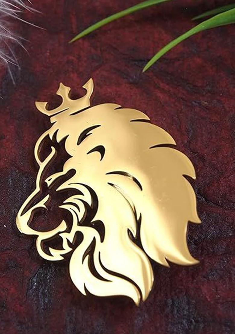 Unisex Stainless Steel Designer Lion Brooch
